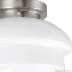 Best Sale Straluma Plafondl. nikkel wit glas, keuken-hal