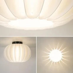 Online Straluma Plafondlamp Arena 30cm zwart/kap wit