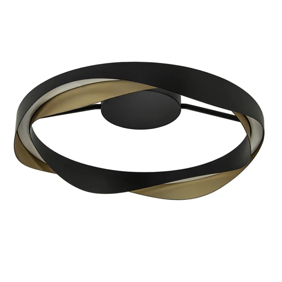 Sale Straluma Plafondlamp Ascoli ring zwart/matgoud