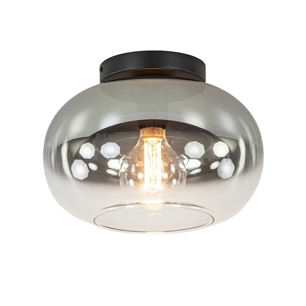 Discount Straluma Plafondlamp Bellini zwart/smoke gradient glas
