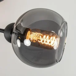 Outlet Straluma Plafondlamp Blom 3L zwart/smoke glas