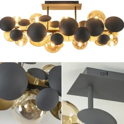 Discount Straluma Plafondlamp Bubble 8l 76cm amber/grijs