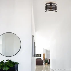 Fashion Straluma Plafondlamp cilinder gaas zwart