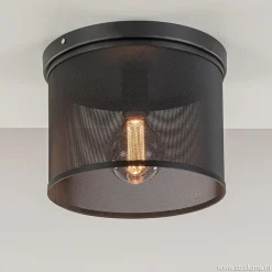 Cheap Straluma Plafondlamp cilinder gaas zwart 30cm