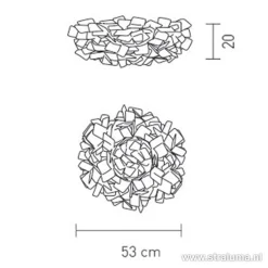 Hot Straluma Plafondlamp Clizia 53cm fumé