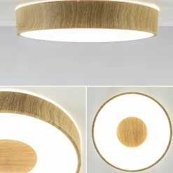 Cheap Straluma Plafondlamp Coin 38 hout + remote CCT