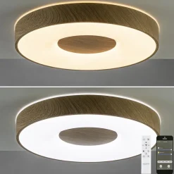 Best Sale Straluma Plafondlamp Coin 50 hout + remote CCT