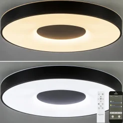 Store Straluma Plafondlamp Coin 65 zwart + remote