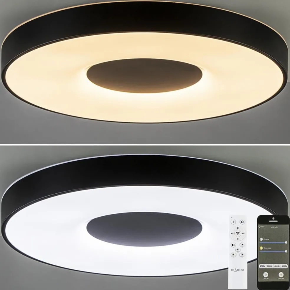 Store Straluma Plafondlamp Coin 65 zwart + remote