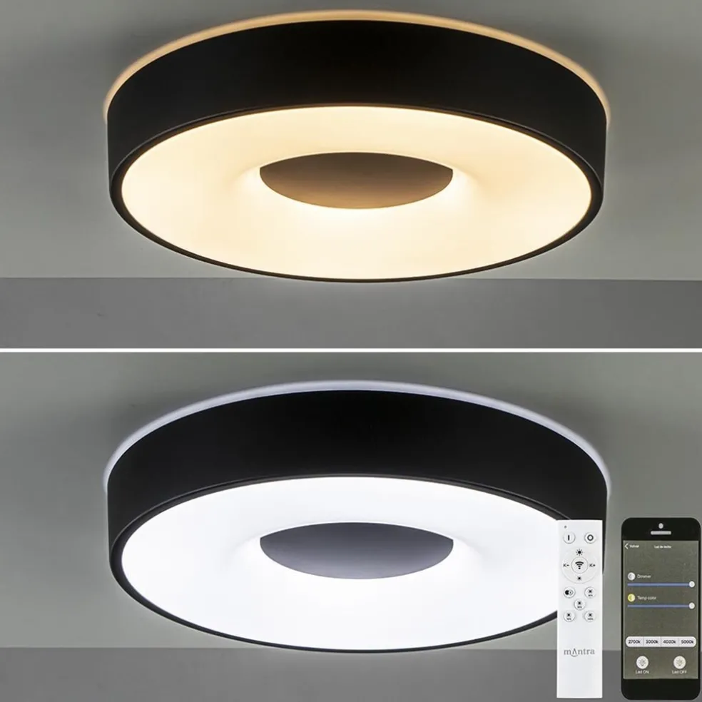 Sale Straluma Plafondlamp Coin 38 zwart + remote CCT