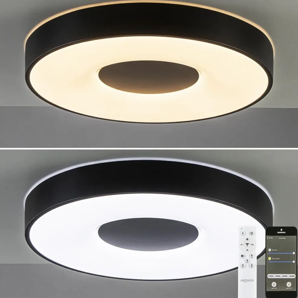 Best Straluma Plafondlamp Coin rond 50cm zwart CCT