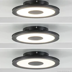 Best Straluma **Plafondlamp disc 26cm zwart 3-step dim