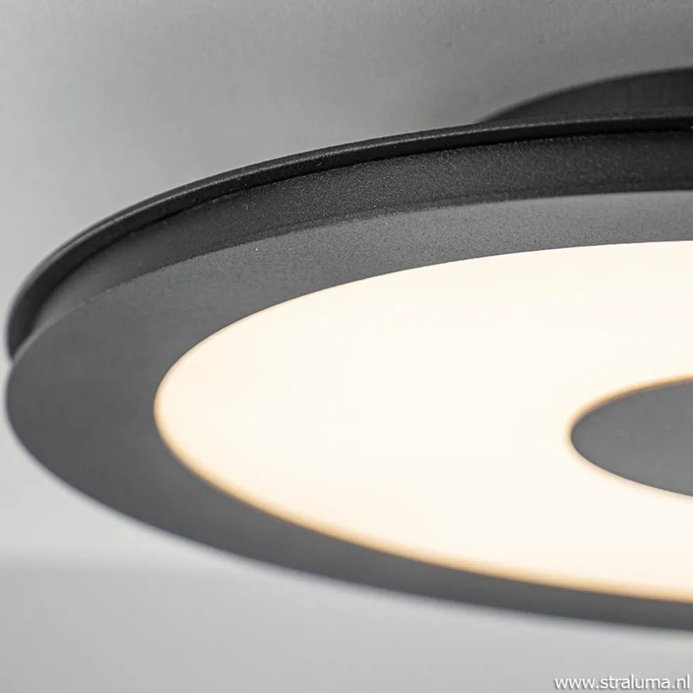 Clearance Straluma **Plafondlamp disc 32cm zwart 3-step dim