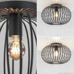 Discount Straluma Plafondlamp donut draad zwart 40cm