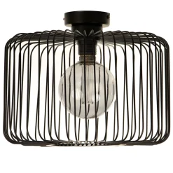 Hot Straluma Plafondlamp draad cilinder zwart 28cm