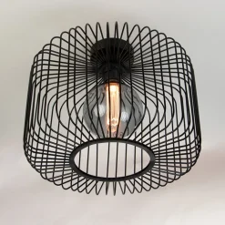 Hot Straluma Plafondlamp draad cilinder zwart 28cm