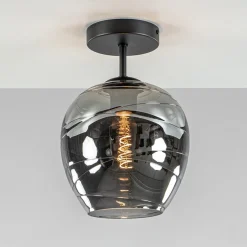 Discount Straluma Plafondlamp Fantasy 1L zwart + smoke glas