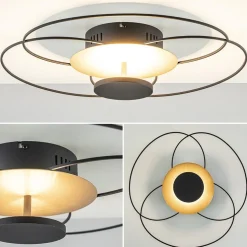 Clearance Straluma Plafondlamp Fiore zwart/goud 3-step dim