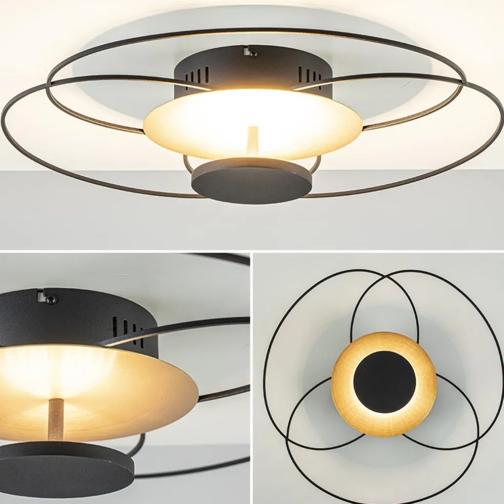 Clearance Straluma Plafondlamp Fiore zwart/goud 3-step dim
