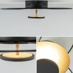 Clearance Straluma Plafondlamp Fiore zwart/goud 3-step dim