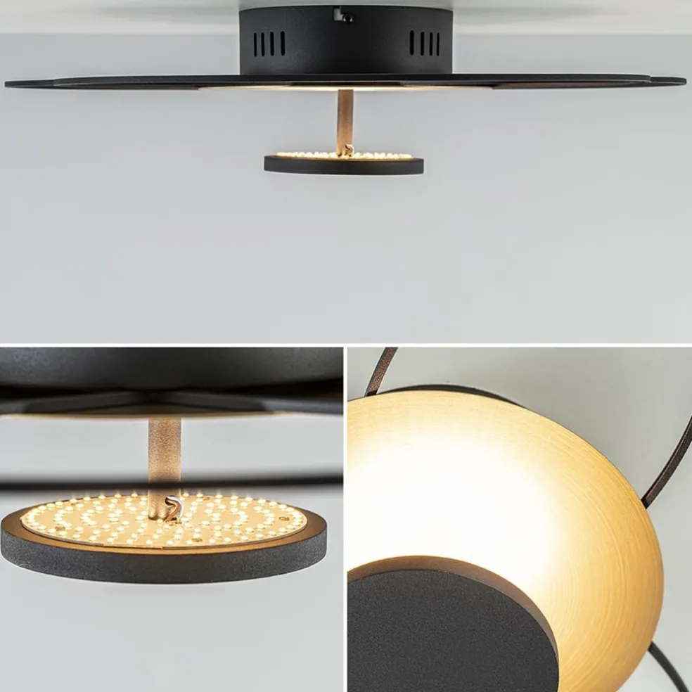 Clearance Straluma Plafondlamp Fiore zwart/goud 3-step dim