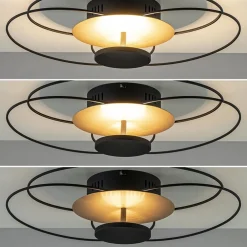 Clearance Straluma Plafondlamp Fiore zwart/goud 3-step dim