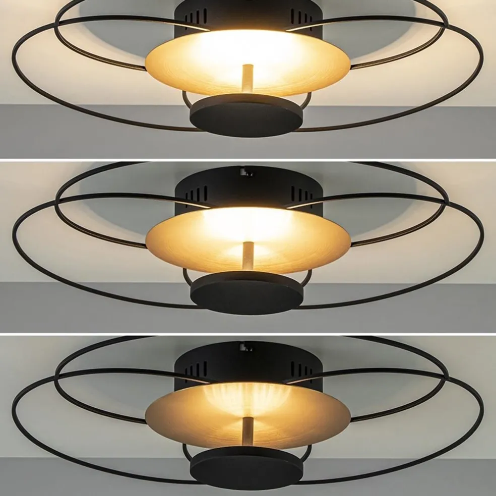 Clearance Straluma Plafondlamp Fiore zwart/goud 3-step dim