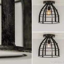 Store Straluma Plafondlamp frame zwart industrieel
