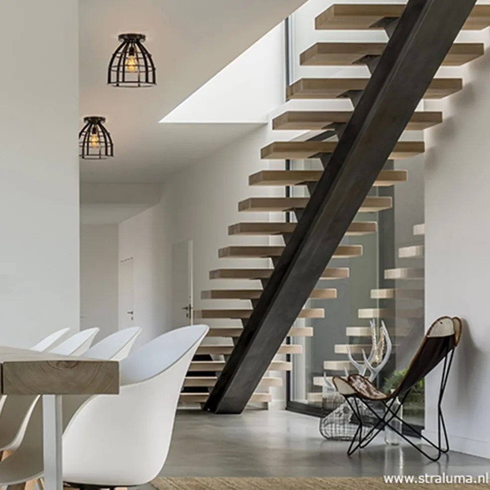 Store Straluma Plafondlamp frame zwart industrieel