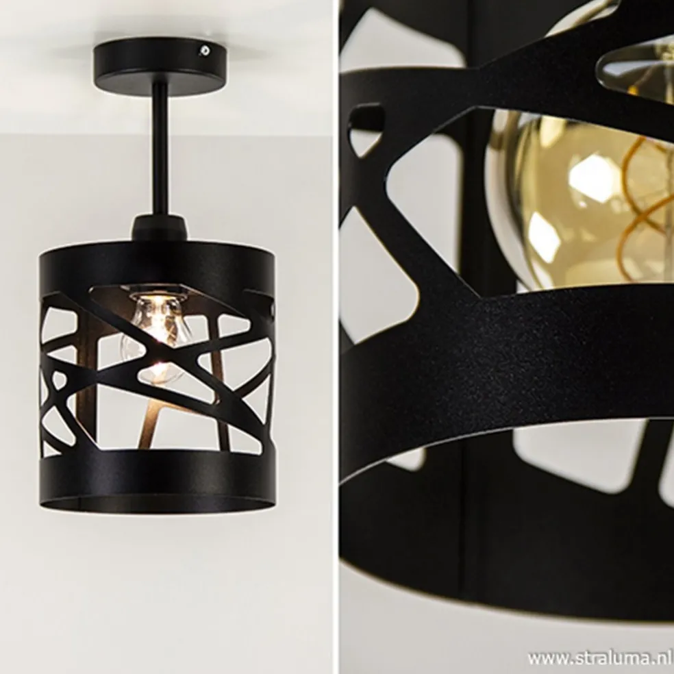 Fashion Straluma Plafondlamp Frez zwart metaal