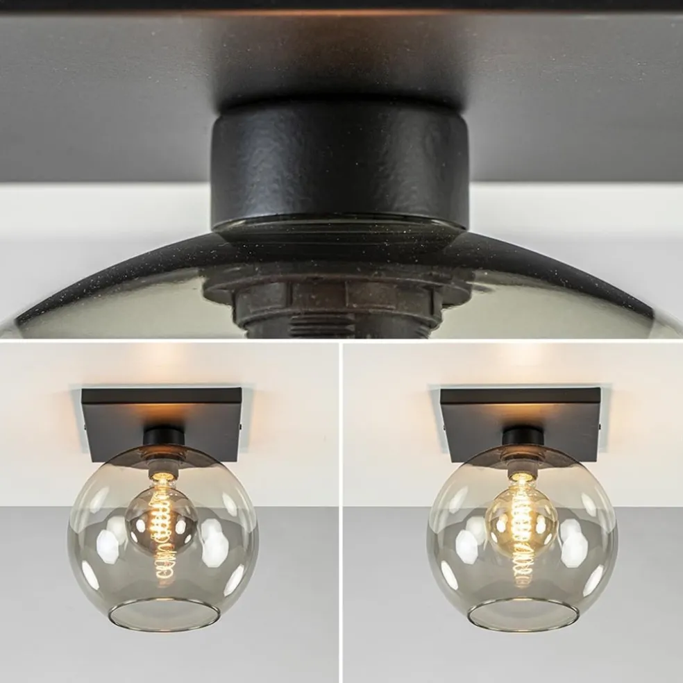 Flash Sale Straluma Plafondlamp Globe 25 vierkant zwart/smoke