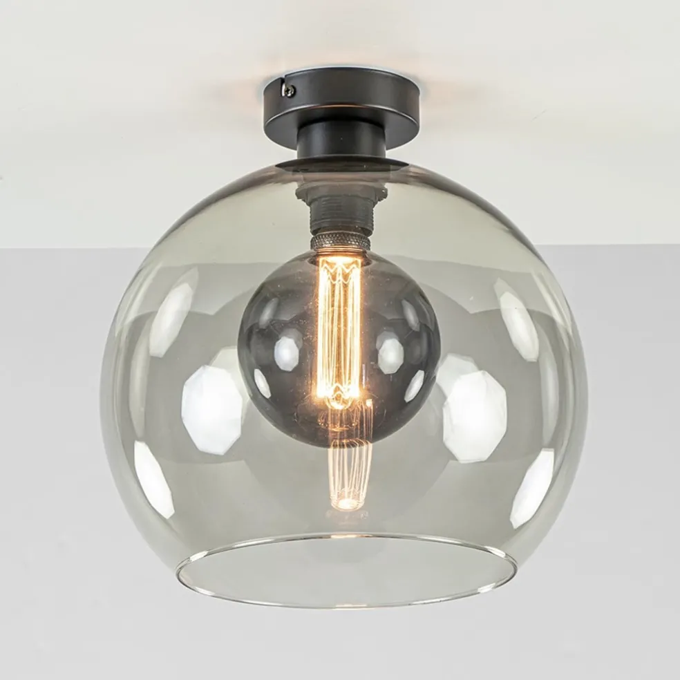Discount Straluma Plafondlamp globe smoke glas 30cm