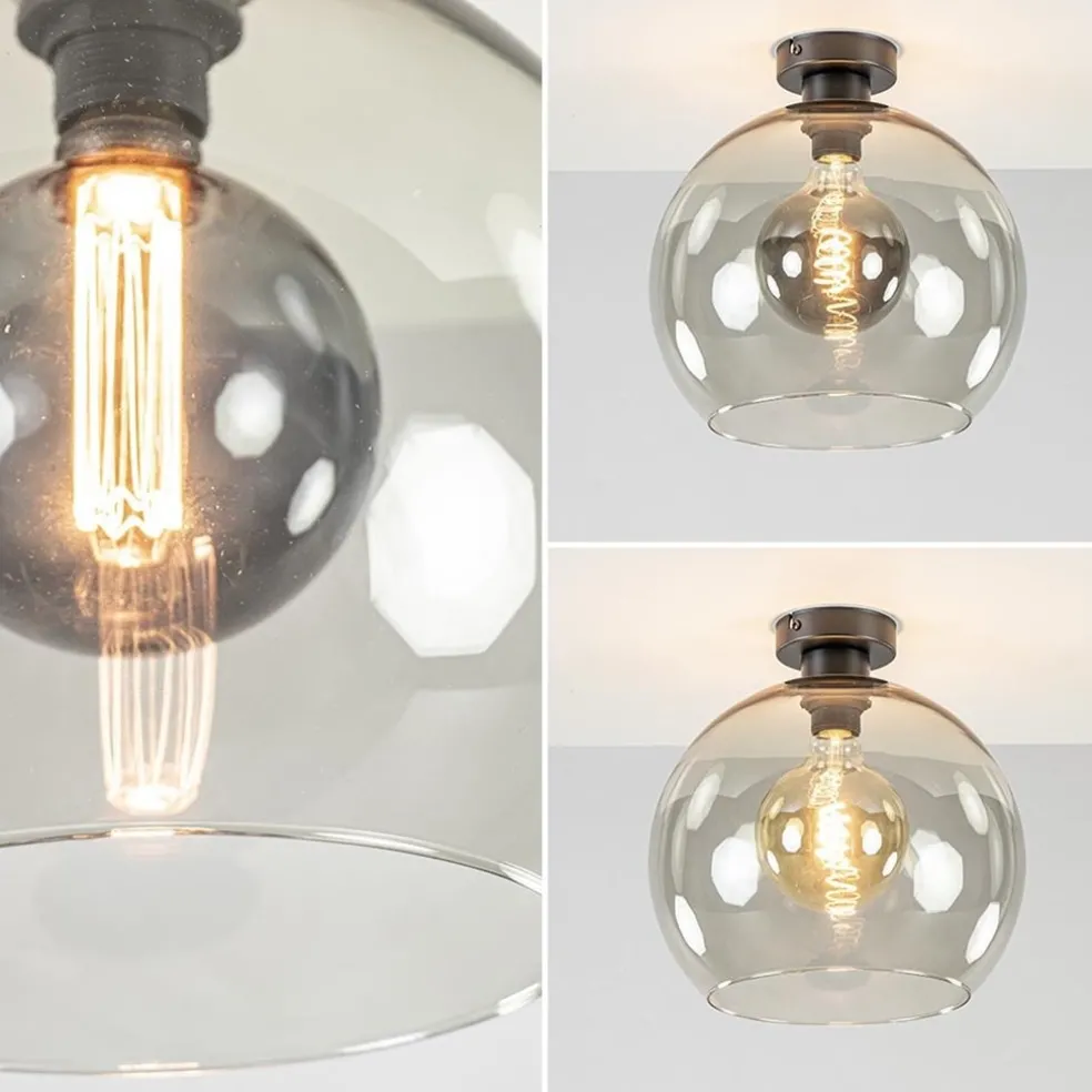 Discount Straluma Plafondlamp globe smoke glas 30cm