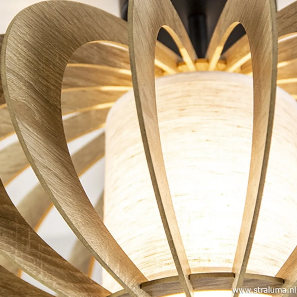Discount Straluma Plafondlamp hout lamellen klein