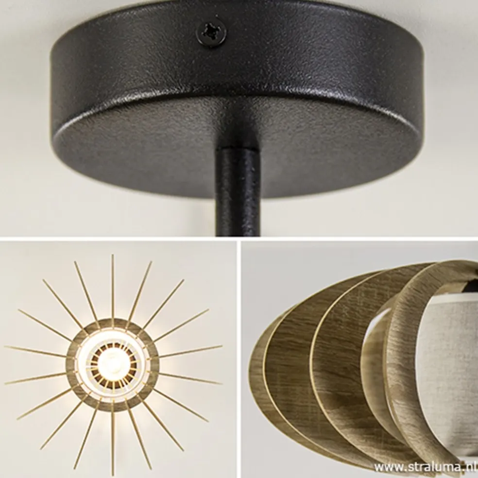 Discount Straluma Plafondlamp hout lamellen klein