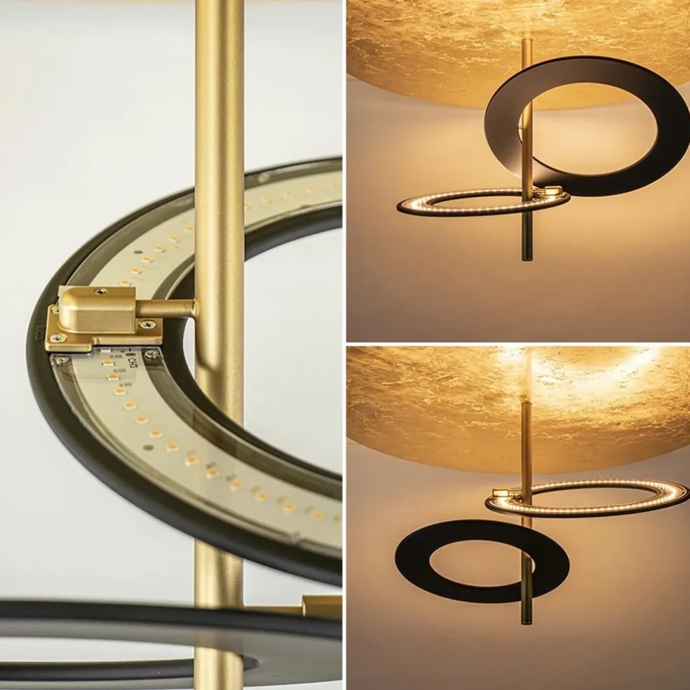 Clearance Straluma Plafondlamp Hula Hoop gold leaf/black