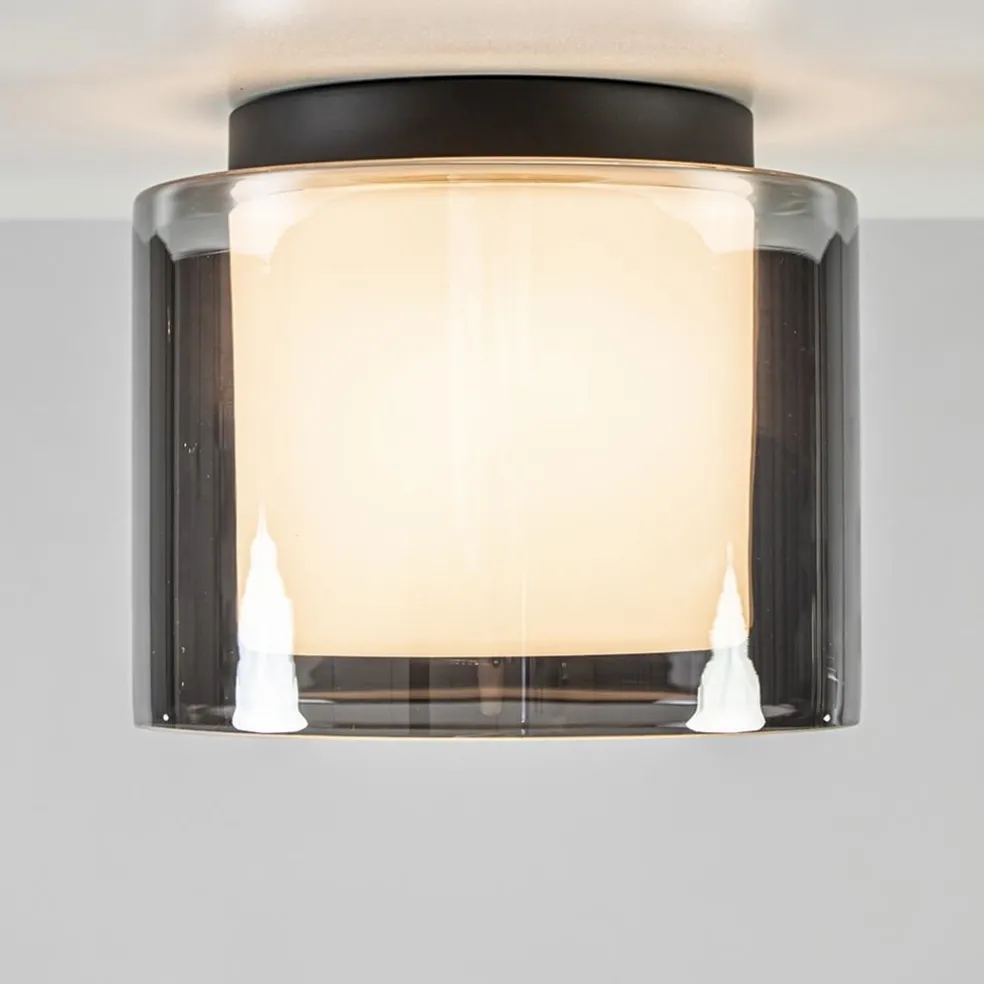 Flash Sale Straluma Plafondlamp Ice 23cm zwart/smoke IP44