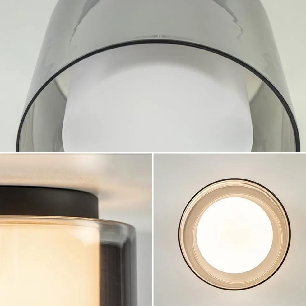 Flash Sale Straluma Plafondlamp Ice 23cm zwart/smoke IP44