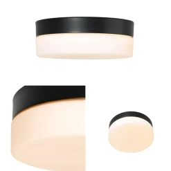 Hot Straluma Plafondlamp Ikaro zwart 18cm 3-step dim