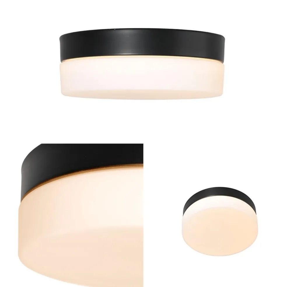 Hot Straluma Plafondlamp Ikaro zwart 18cm 3-step dim