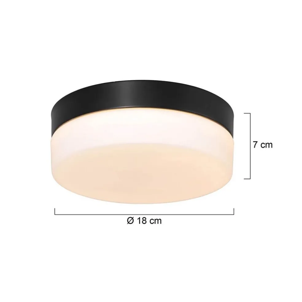 Hot Straluma Plafondlamp Ikaro zwart 18cm 3-step dim