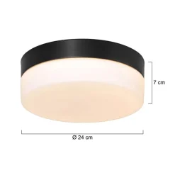 Shop Straluma Plafondlamp Ikaro zwart 24cm 3-step dim
