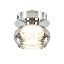 Cheap Straluma Plafondlamp klein chroom met smoke glas