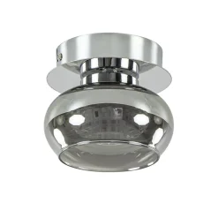 Cheap Straluma Plafondlamp klein chroom met smoke glas