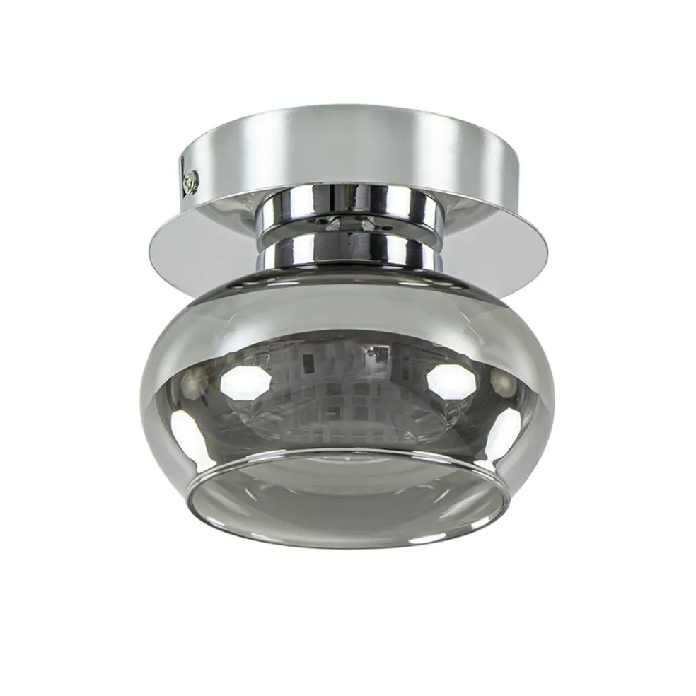 Cheap Straluma Plafondlamp klein chroom met smoke glas