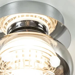 Cheap Straluma Plafondlamp klein chroom met smoke glas