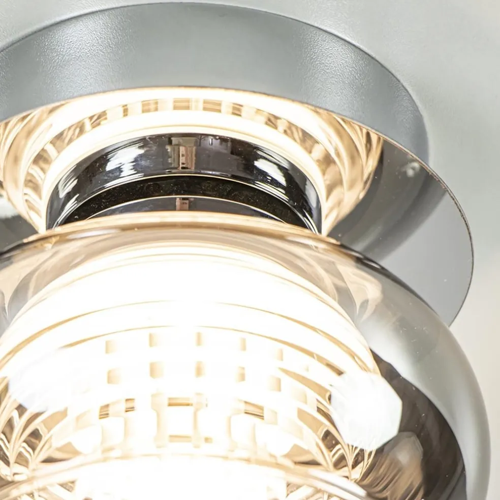 Cheap Straluma Plafondlamp klein chroom met smoke glas