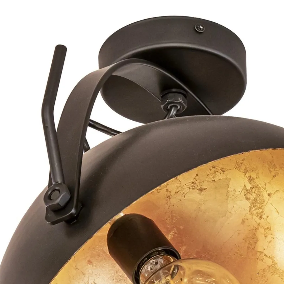 Clearance Straluma Plafondlamp koepel 30 cm gunmetal/goldleaf