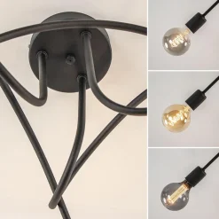 Best Straluma Plafondlamp Krul 3L zwart ex. e27 lb.