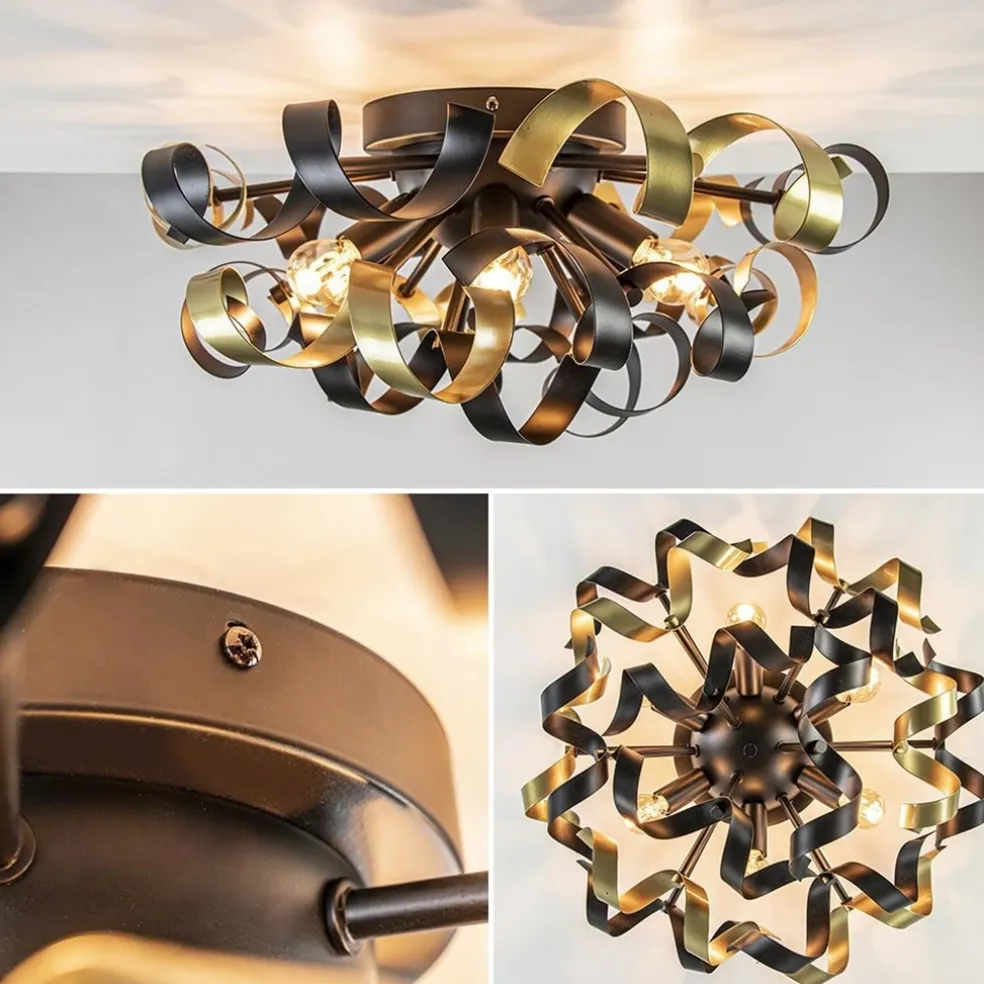 Store Straluma Plafondlamp Krul zwart/goud